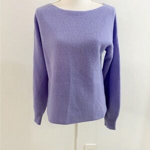 Sundance Periwinkle Cashmere Boat Neck Ribbed Knit Sweater Size S
